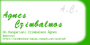 agnes czimbalmos business card