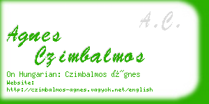 agnes czimbalmos business card